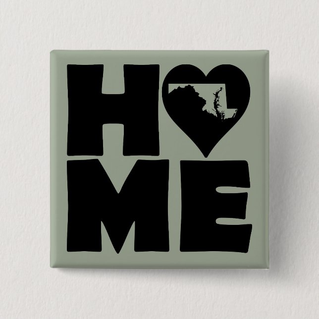 Maryland Home Heart State Button Badge Pin Knapp (Framsida)