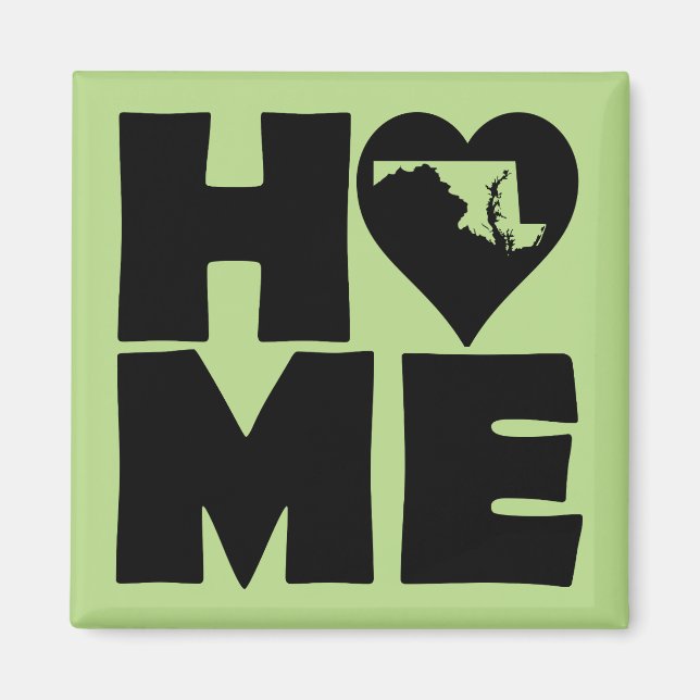 Maryland Home Heart State Kylskåpsmagnet (Framsidan)