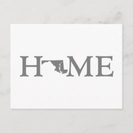 Maryland Home State Shaped Brev Grått Ord Art Vykort
