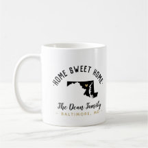 Maryland Home Sweet Home Family Monogram Mugg