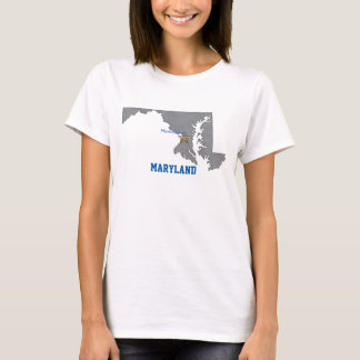MARYLAND Home Town Personlig Karta T-shirt