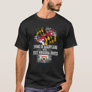 Maryland Home Väster Virginia Roots State Träd Fla T Shirt