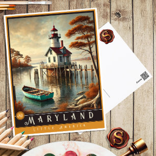 Maryland Hyperrealistisk vykort från delstaten