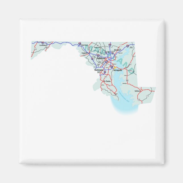 Maryland Interstate Karta Magnet (Framsidan)