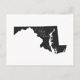Maryland jag gillar det här State Shaped Chalkboar Vykort