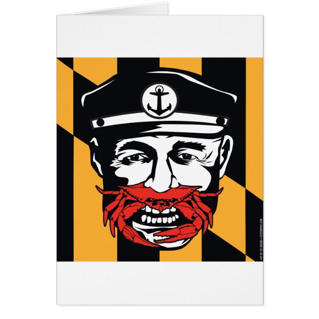 Maryland kaptenkrabba hälsningskort (Framsidan)