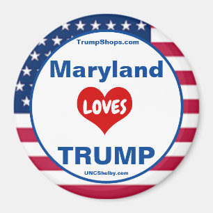 Maryland KÄRLEK TRUMP Patriotic Fridge Magnet
