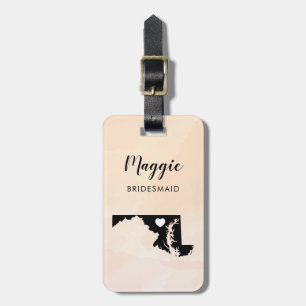 Maryland Karta Luggage Tag, Bröllopsfest Välkommen Bagagebricka