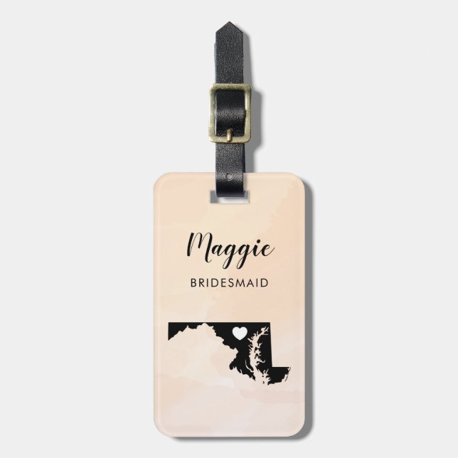 Maryland Karta Luggage Tag, Bröllopsfest Välkommen Bagagebricka (Vertikal Framsida)