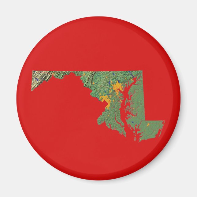 Maryland Karta Magnet (Framsidan)