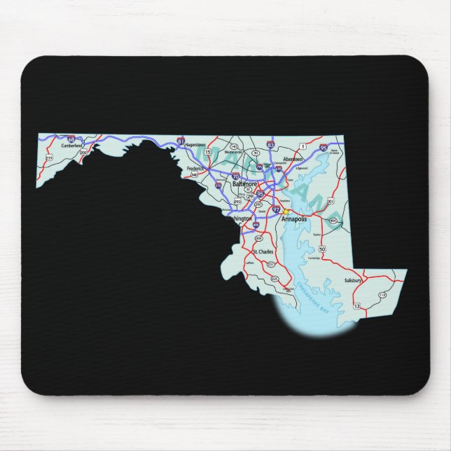 Maryland Karta Mousepad Musmatta (Framsidan)