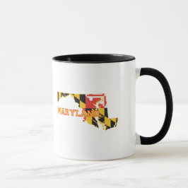 Maryland Karta Shaped Statlig flagga Marylander Mugg