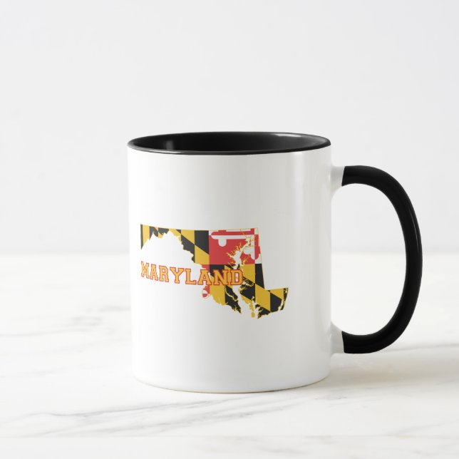 Maryland Karta Shaped Statlig flagga Marylander Mugg (Höger)