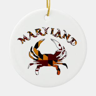 Maryland krabbaflagga julgransprydnad keramik