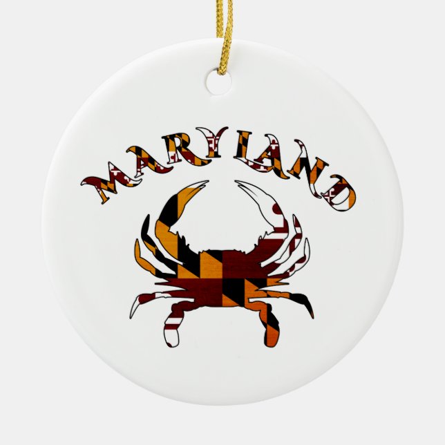 Maryland krabbaflagga julgransprydnad keramik (Framsidan)