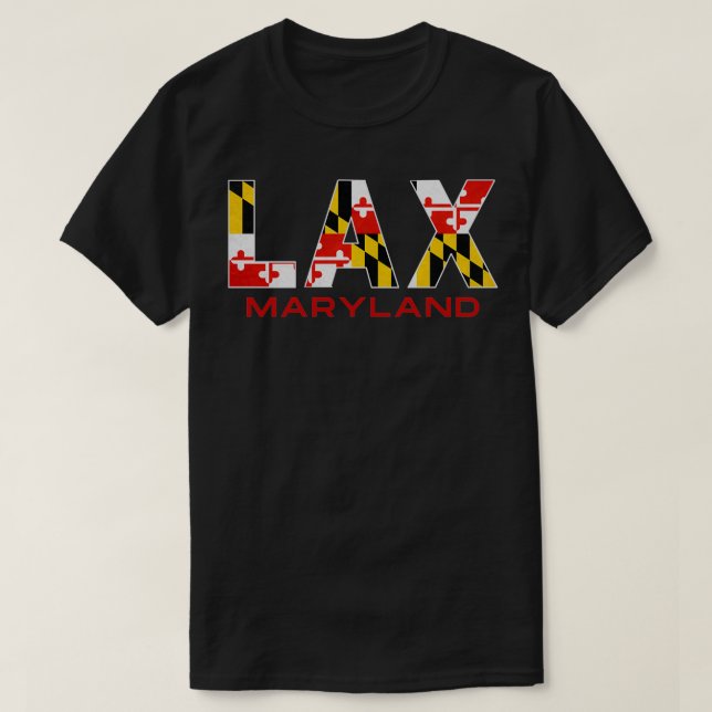 Maryland Lacrosse Maryland Flagga Lax MD Lax T Shirt (Design framsida)