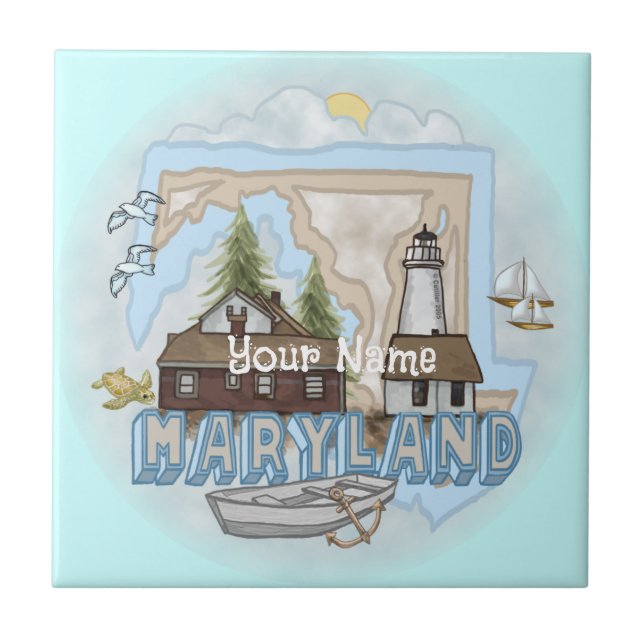 Maryland Lighthouse-panel Kakelplatta (Framsidan)