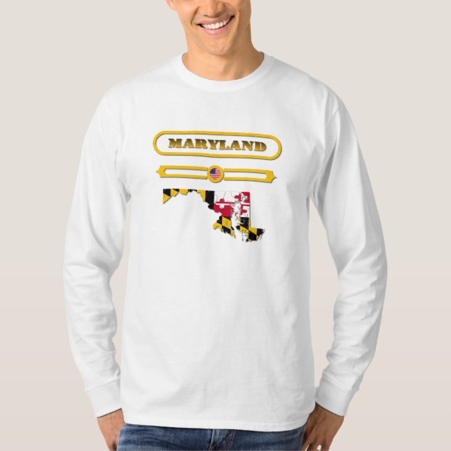 MARYLAND MAP, MARYLAND, USA. SAMER BRASIL T SHIRT (Framsida)