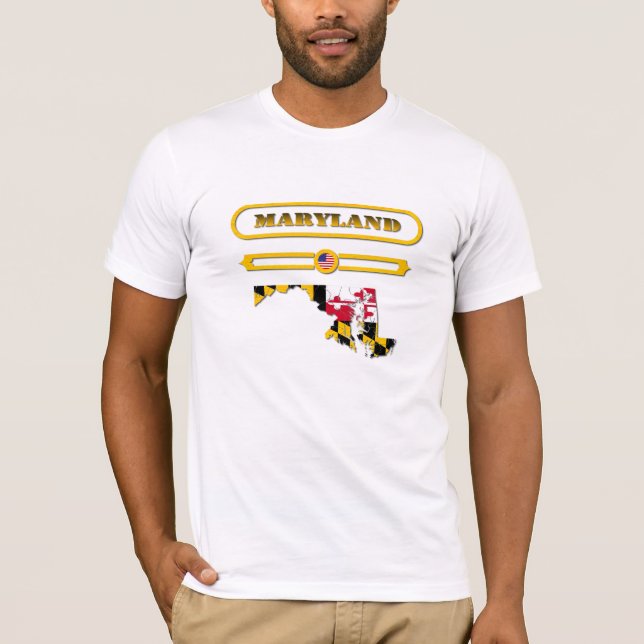 MARYLAND MAP, MARYLAND, USA. SAMER BRASIL T SHIRT (Framsida)