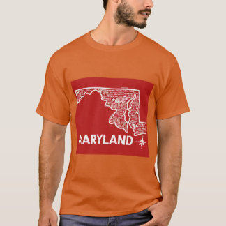 Maryland Map T Shirt