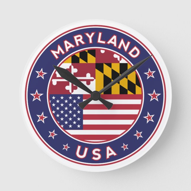 Maryland, Maryland sticker, phone case, bag Rund Klocka (Framsida)