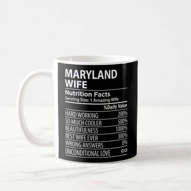 Maryland Md Nutrition Facts USA State Kaffemugg (Vänster)