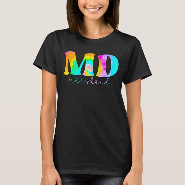 Maryland Md Tie Dye T Shirt (Framsida)