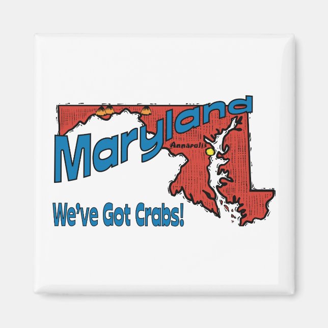Maryland MD US Motto ~ Vi har Har Crabs Magnet (Framsidan)