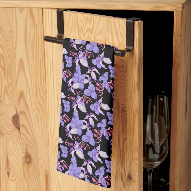 Maryland Native Flowers Kitchen Towel (svart) Kökshandduk (Thirds Fold)