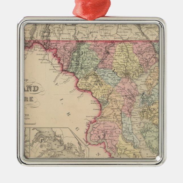 Maryland och Delaware 2 Julgransprydnad Metall (Framsidan)