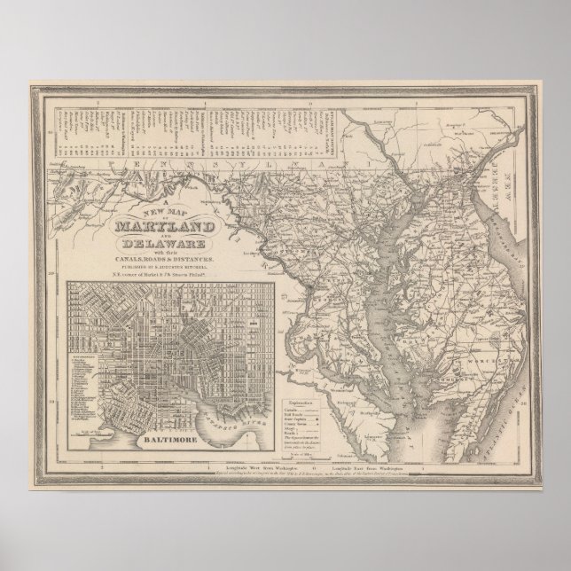 Maryland och Delaware Poster (Framsidan)