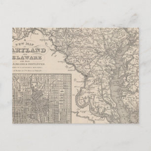 Maryland och Delaware Vykort