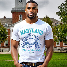 Maryland Old Line State Crab Graphic T Shirt