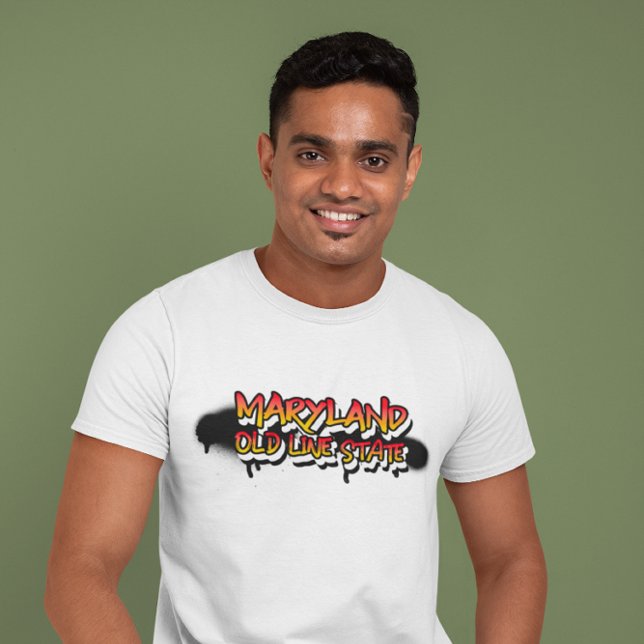 MARYLAND OLD LINE STATE Djärv Graffiti T-shirt (Skapare uppladdad)