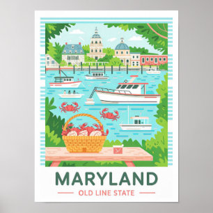 Maryland Old Line State USA Sommarresor Poster