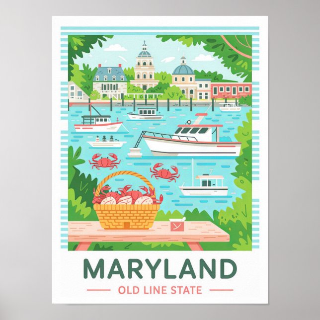 Maryland Old Line State USA Sommarresor Poster (Framsidan)
