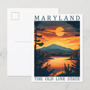Maryland Old Line State USA Travel Ställe Vykort