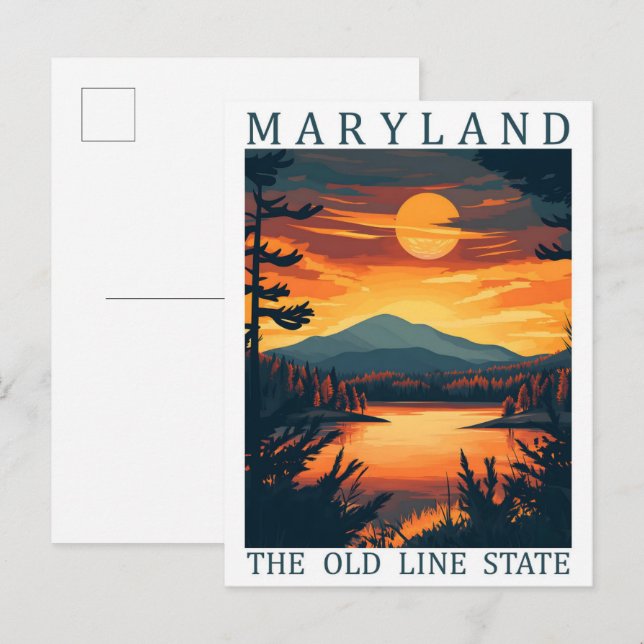 Maryland Old Line State USA Travel Ställe Vykort (Fram/baksida)
