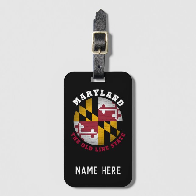 MARYLAND OLD LINE STATLIG FLAGGA BAGAGEBRICKA (Framsida vertikal)