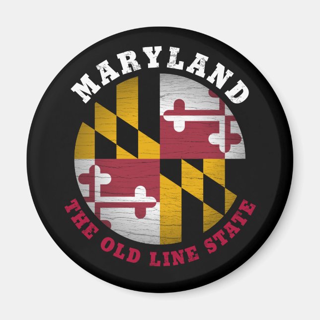 MARYLAND OLD LINE STATLIG FLAGGA MAGNET (Framsidan)