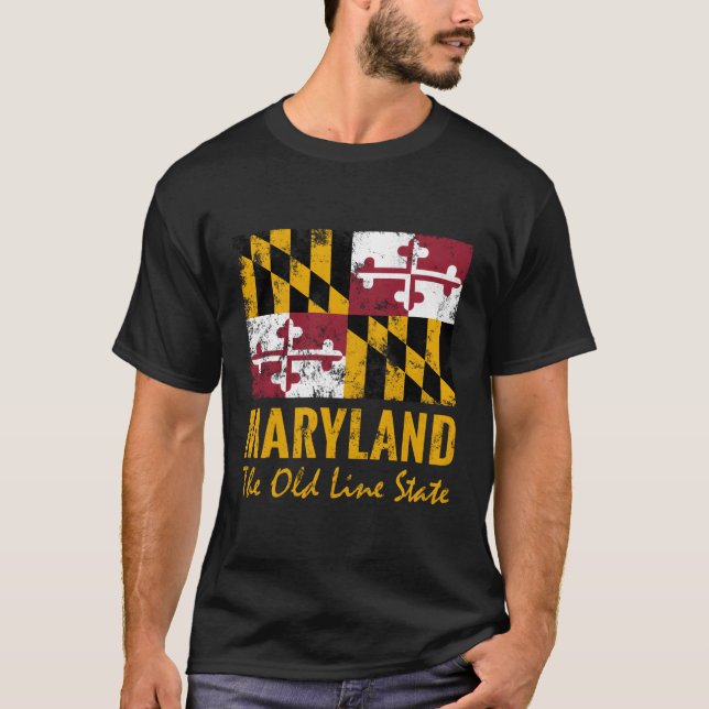 Maryland Old Line Statlig flagga T Shirt (Framsida)