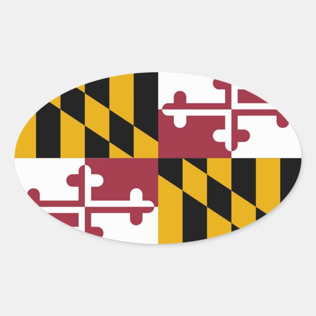 Maryland Ovalt Klistermärke (Framsida)