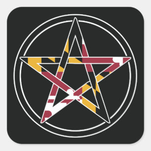 Maryland Pagan transparent Fyrkantigt Klistermärke