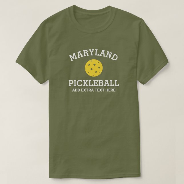 Maryland Pickleball Add Klubb Partner Namn Anpassn T Shirt (Design framsida)