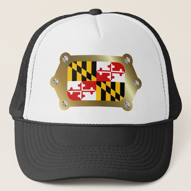 Maryland ramade in Flagga Hat Truckerkeps (Framsida)