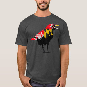 Maryland Raven Bird State Pride Flagga Premium T Shirt