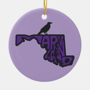 Maryland Raven Julgran Ornament