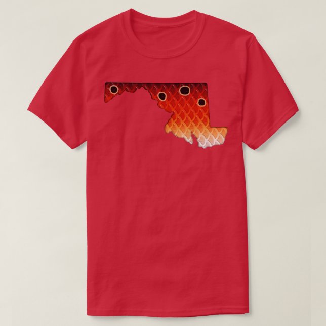 Maryland Redfish Färger Red Drum Inspired Färg Pa T Shirt (Design framsida)