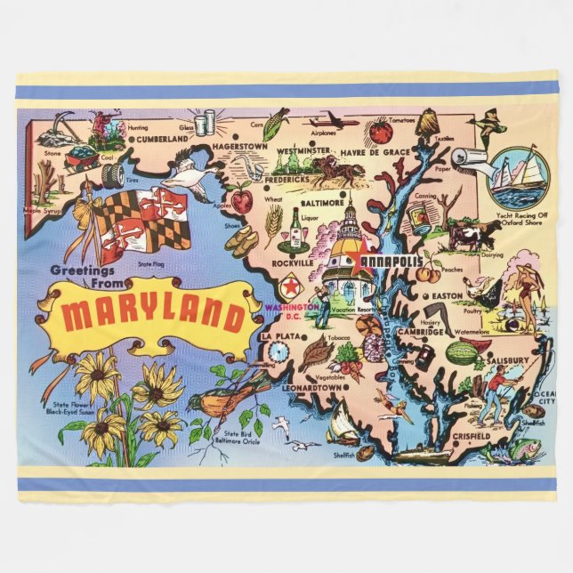 Maryland Retro Kastmadrass Fleecefilt (Framsidan (Horisontell))