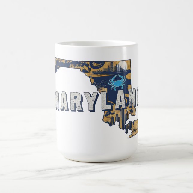 Maryland retrosiluett med naturskön utsikt  kaffemugg (Center)